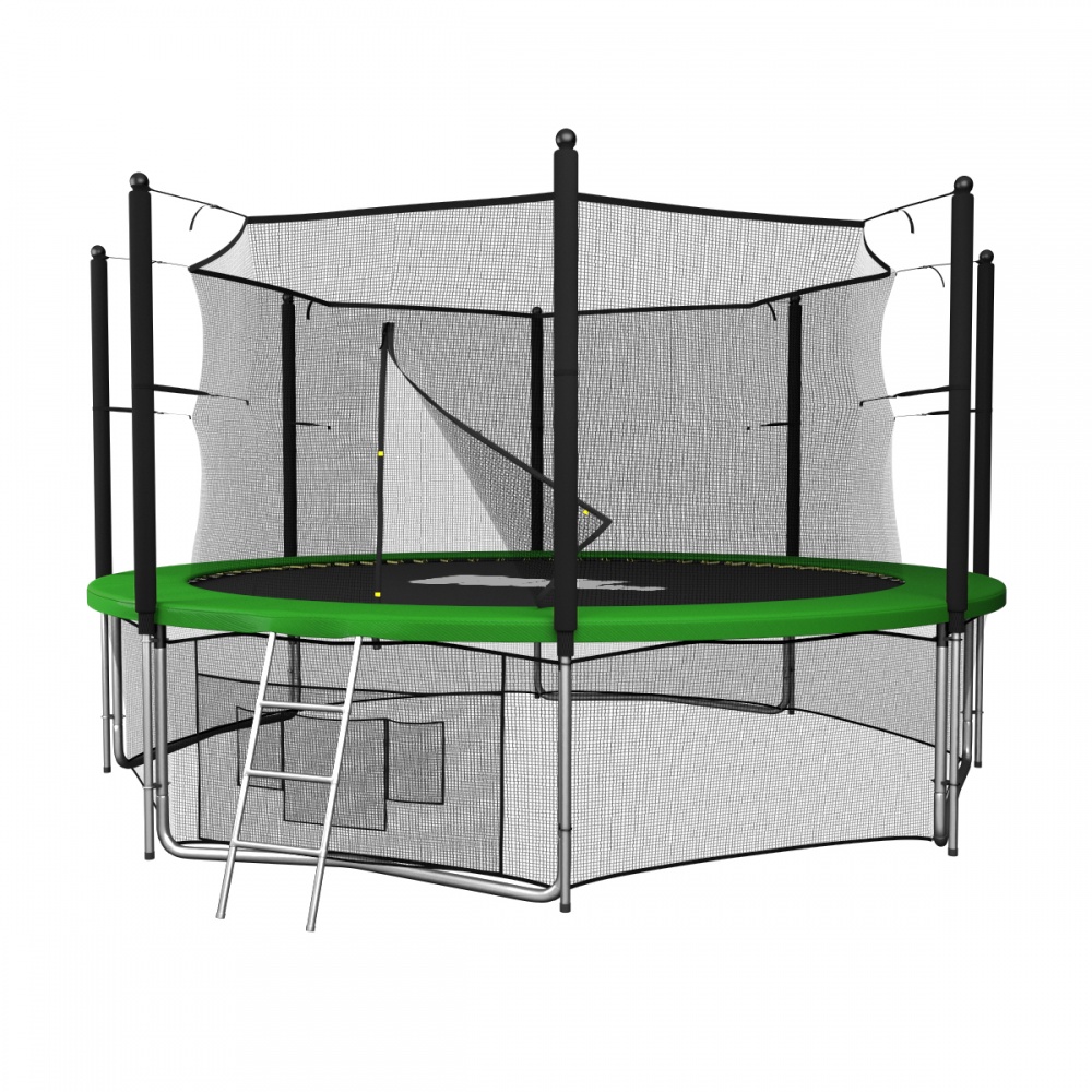 Батут с защитной сеткой Unix line 12ft  / 366  см Classic (inside) синий/зеленый