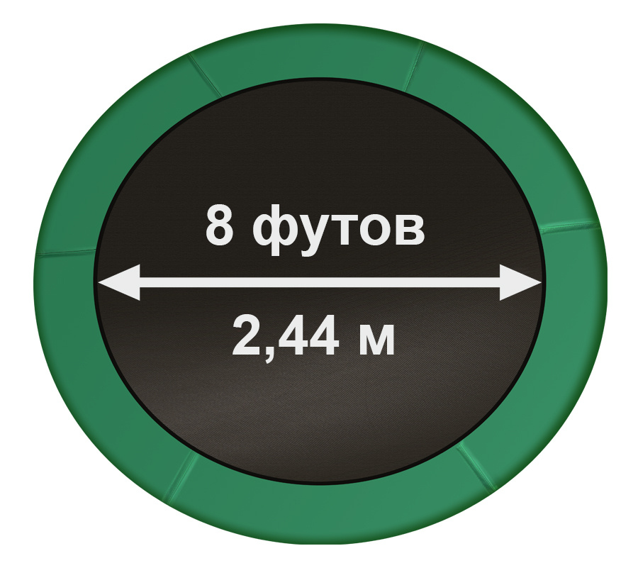 Батут с защитной сеткой Arland 8FT / 244 см Премиум Dark green (внутренняя сетка)