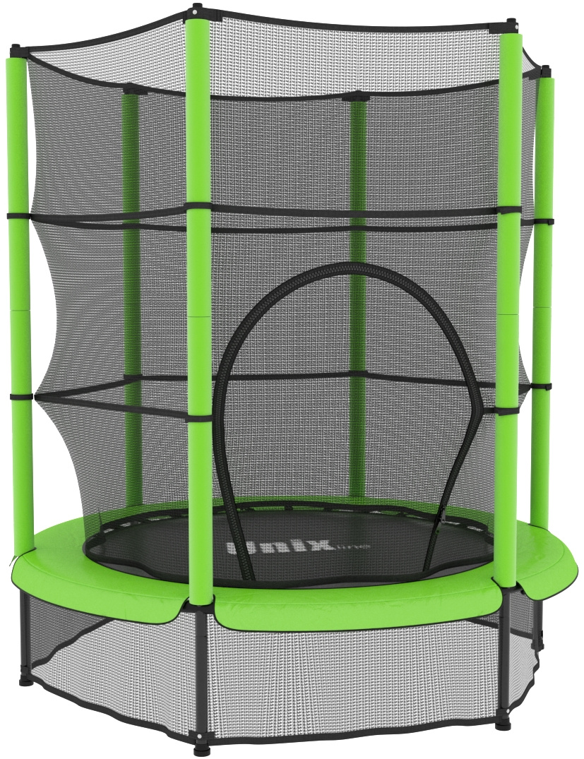 Батут с защитной сеткой Unix line Kids 4,6 ft Green (140 cm)