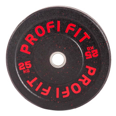 Profi Fit бамперный черный 25 кг из каталога дисков для штанги с посадочным диаметром 50 мм. в Нижнем Новгороде по цене 15804 ₽