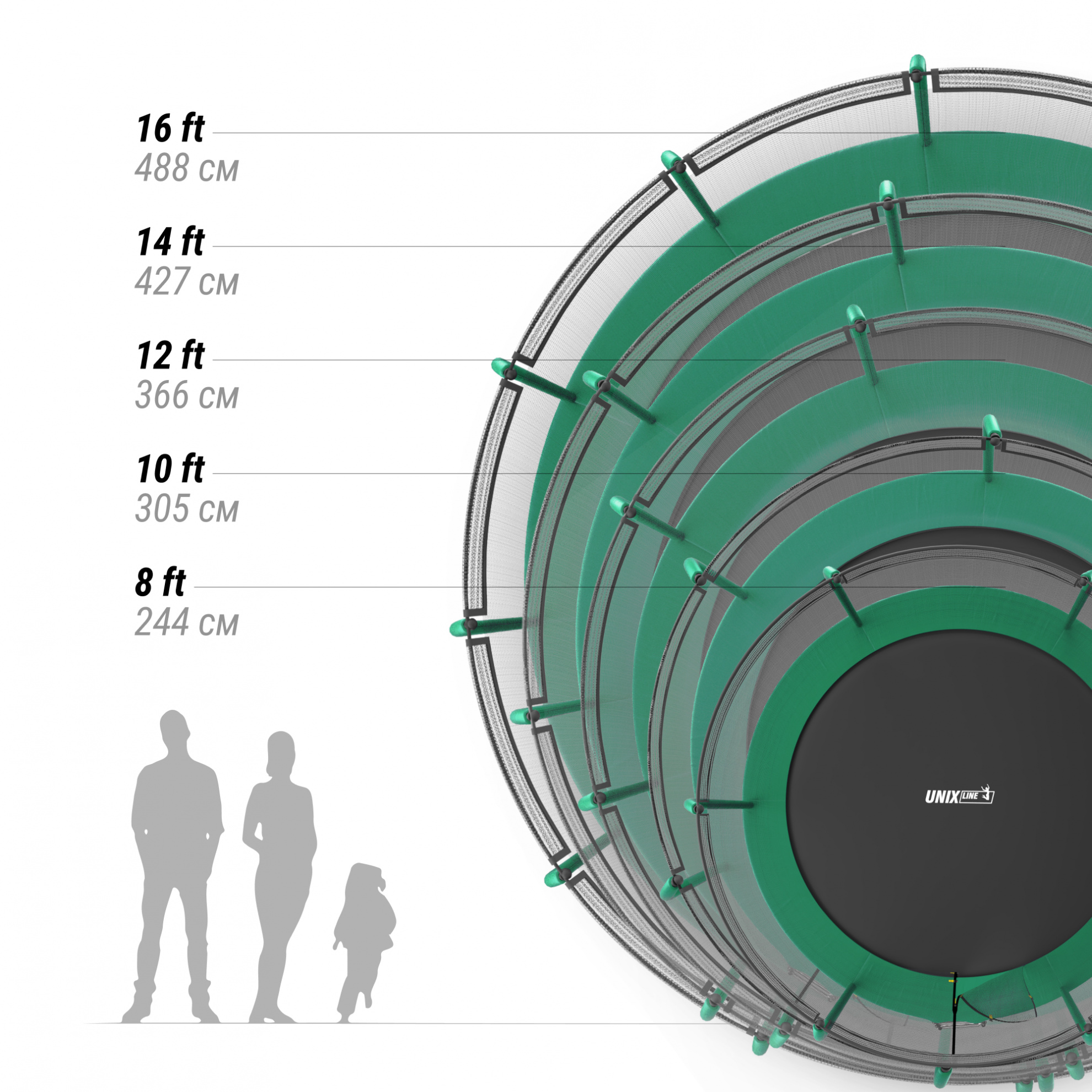 Батут Unix Line Supreme Basic 10 ft (green)
