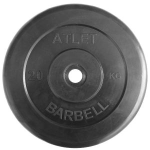 MB Barbell Atlet 51 мм - 20 кг из каталога дисков, грифов, гантелей, штанг в Нижнем Новгороде по цене 6460 ₽