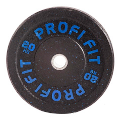 Profi Fit бамперный черный 20 кг из каталога дисков для штанги с посадочным диаметром 50 мм. в Нижнем Новгороде по цене 14550 ₽