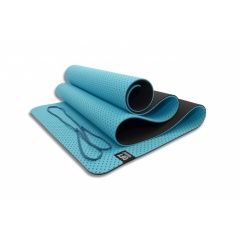 Original FitTools 6 мм двухслойный перфорированный голубой FT-YGM6-3DT-SKYBLUE из каталога ковриков для йоги и фитнеса в Нижнем Новгороде по цене 2190 ₽